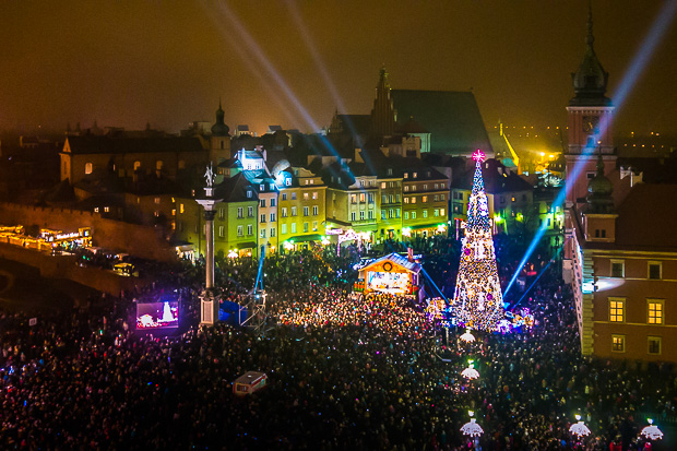 Weihnachtsbeleuchtung in Warschau